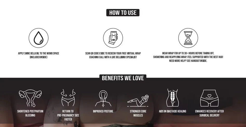 Belly Besties Postpartum Belly Wrap Kit | C-Section Safe | Sizes 0–20+