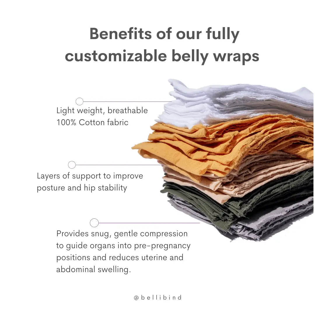 Belly Besties Postpartum Belly Wrap Kit | C-Section Safe | Sizes 0–20+